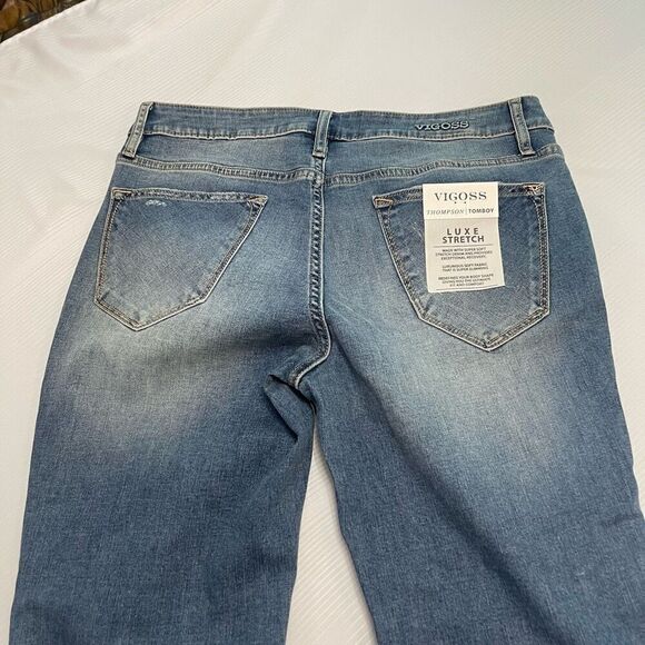NWT Vigoss Thompson Tomboy Distressed Denim Jeans Size 31 New - Picture 7 of 8